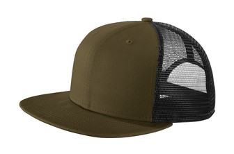 New Era snapback trucker hat with Flat Brim