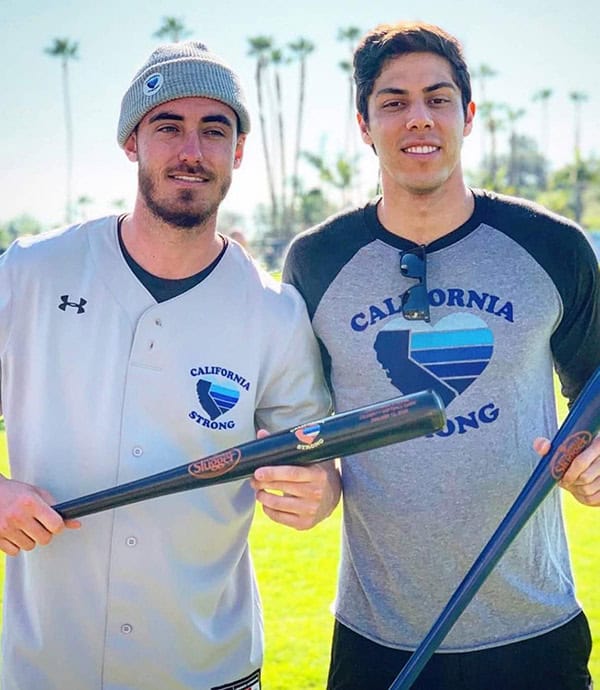 Cody_bellinger_Christian_yelich_california_strong cody bellinger wearing custom beanie and christian yelich at california strong