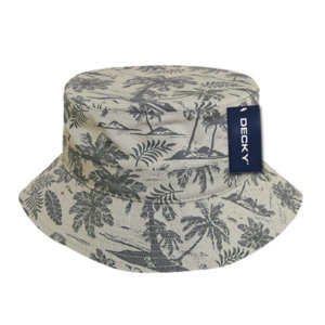 Hawaii style print on bucket cap