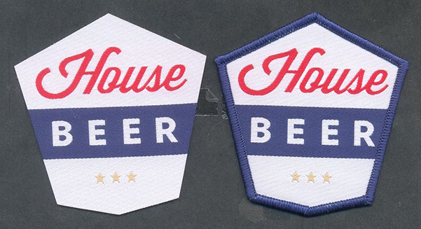 House Beer custom shape woven label patch