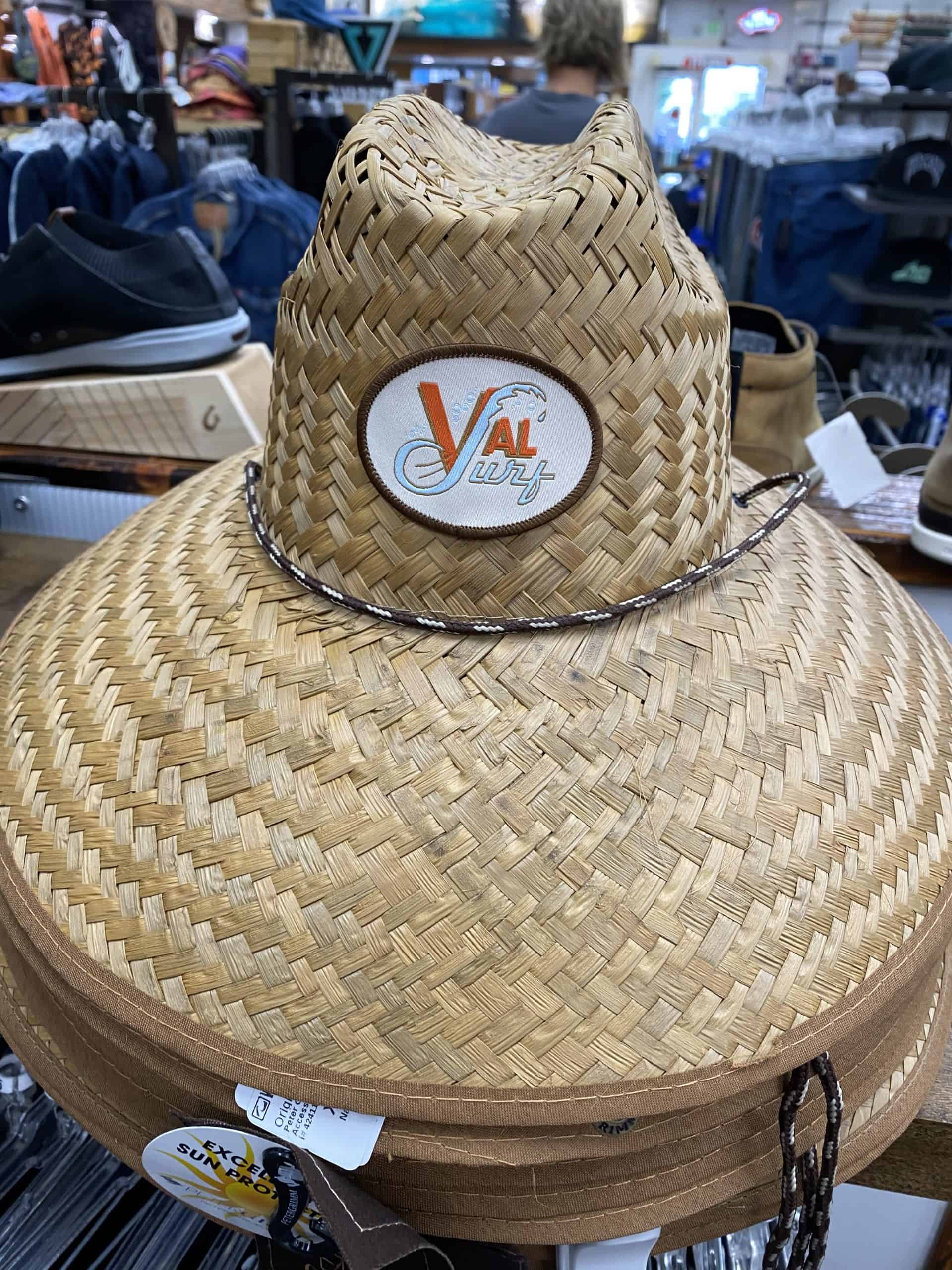 patch affixed to straw hats