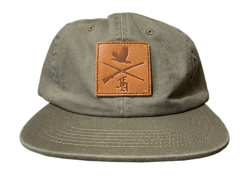 leather patch on unstructured hat