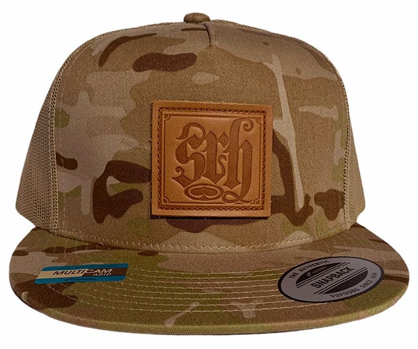 Leather Patch on Camo Trucker
