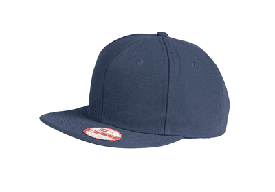 Flat Bill Snapback Hat - Navy With White EV Embroidered Logo