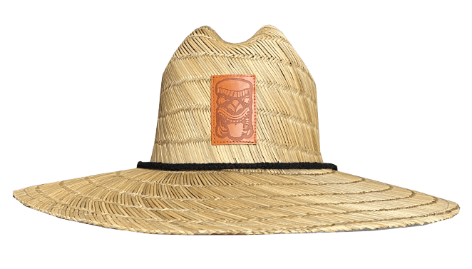 custom leather patch on straw hats
