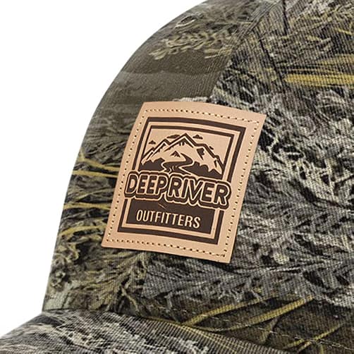 leather patch on camo hats