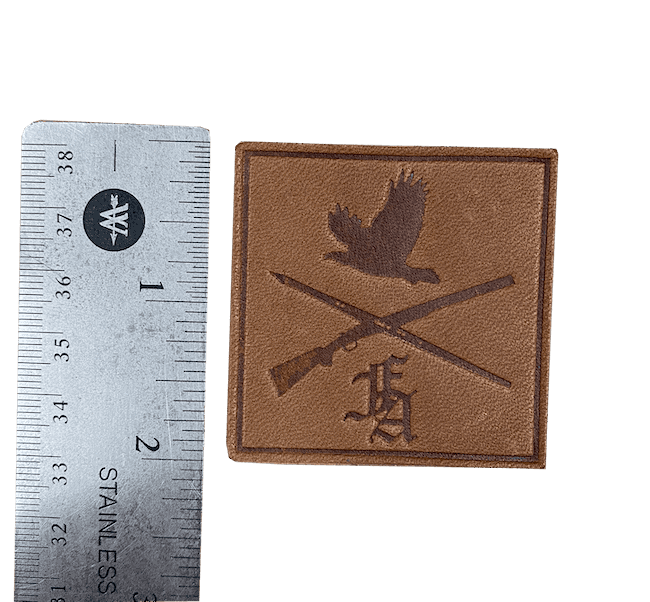 leather emblem with ruler